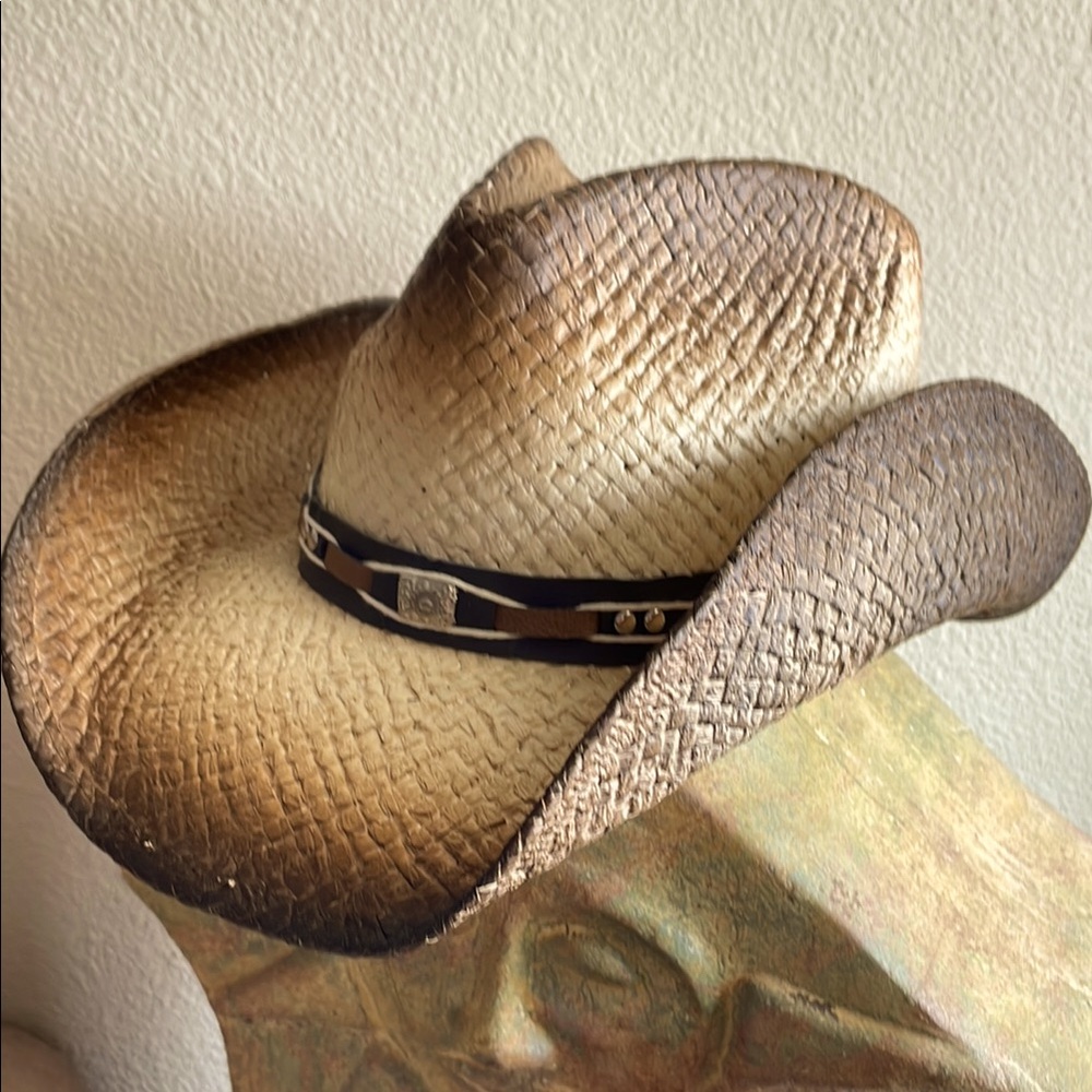 NWT Western Express Nashville Molded Burnt Cowboy Hat S/M